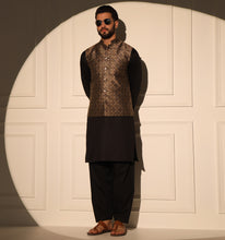 Load image into Gallery viewer, Ashoka Kurta Jacket Set with Pyjama (Set of 3)
