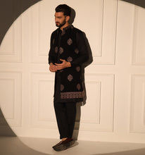 Load image into Gallery viewer, Prithviraj Kurta Jacket Set with Pyjama (Set of 3)