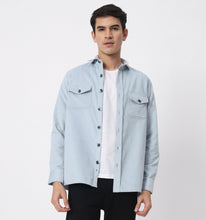 Load image into Gallery viewer, Ice Blue Corduroy Overshirt