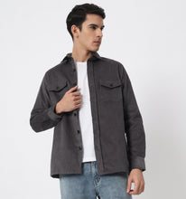 Load image into Gallery viewer, Charcoal Corduroy Overshirt