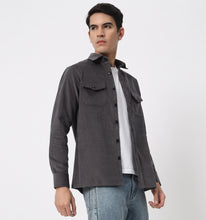 Load image into Gallery viewer, Charcoal Corduroy Overshirt