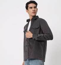 Load image into Gallery viewer, Charcoal Corduroy Overshirt