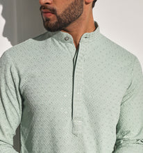 Load image into Gallery viewer, Pista Embroidered Sequin Kurta
