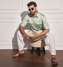 Load image into Gallery viewer, Pista Green Pathani Kurta