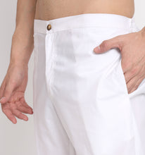 Load image into Gallery viewer, White Cotton Straight Pants