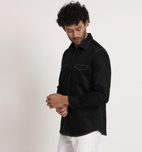 Load image into Gallery viewer, Gotham Contrast Stitch Detail Shirt