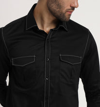 Load image into Gallery viewer, Gotham Contrast Stitch Detail Shirt