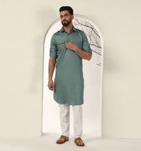 Load image into Gallery viewer, Sea Green Pathani Kurta