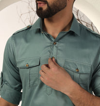 Load image into Gallery viewer, Sea Green Pathani Kurta