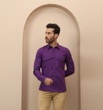 Load image into Gallery viewer, Purple Linen Shirt