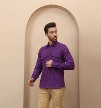 Load image into Gallery viewer, Purple Linen Shirt