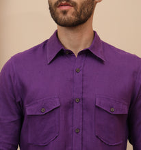 Load image into Gallery viewer, Purple Linen Shirt