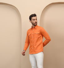 Load image into Gallery viewer, Orange Linen Shirt