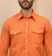 Load image into Gallery viewer, Orange Linen Shirt