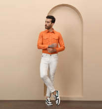 Load image into Gallery viewer, Orange Linen Shirt