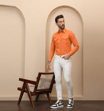 Load image into Gallery viewer, Orange Linen Shirt
