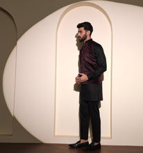 Load image into Gallery viewer, Humayun Kurta Jacket Set with Pyjama (Set of 3)