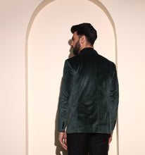 Load image into Gallery viewer, Bottle Green Velvet Blazer