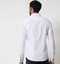 Load image into Gallery viewer, White Shirt with Contrast Piping Detail