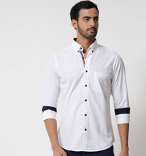 Load image into Gallery viewer, White Shirt with Contrast Piping Detail