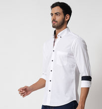 Load image into Gallery viewer, White Shirt with Contrast Piping Detail