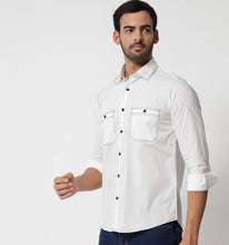 Load image into Gallery viewer, White Contrast Stitch Detail Shirt
