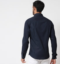Load image into Gallery viewer, Navy Shirt With Contrast Piping Detail