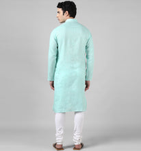 Load image into Gallery viewer, Turquoise Linen Kurta