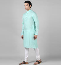 Load image into Gallery viewer, Turquoise Linen Kurta