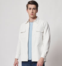 Load image into Gallery viewer, White Corduroy Zippered Overshirt