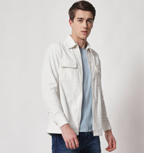 Load image into Gallery viewer, White Corduroy Zippered Overshirt
