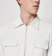 Load image into Gallery viewer, White Corduroy Zippered Overshirt