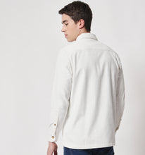 Load image into Gallery viewer, White Corduroy Zippered Overshirt