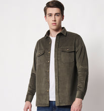 Load image into Gallery viewer, Olive Corduroy Overshirt