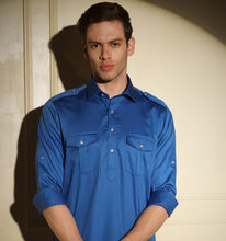 Load image into Gallery viewer, Royal Blue Pathani Kurta