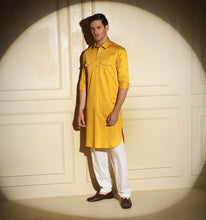 Load image into Gallery viewer, Mustard Pathani Kurta
