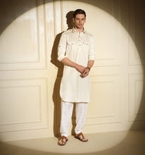 Load image into Gallery viewer, Off White Pathani Kurta