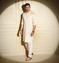 Load image into Gallery viewer, Off White Pathani Kurta