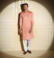 Load image into Gallery viewer, Salmon Pink Pathani Kurta
