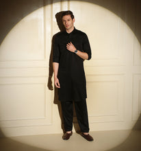 Load image into Gallery viewer, Black Pathani Kurta