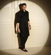 Load image into Gallery viewer, Black Pathani Kurta