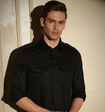 Load image into Gallery viewer, Black Pathani Kurta
