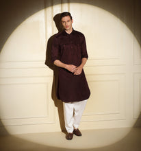 Load image into Gallery viewer, Burgundy Pathani Kurta