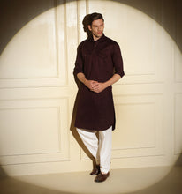 Load image into Gallery viewer, Burgundy Pathani Kurta