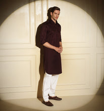 Load image into Gallery viewer, Burgundy Pathani Kurta