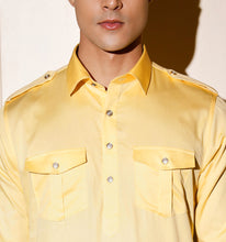 Load image into Gallery viewer, Lime Yellow Pathani Kurta