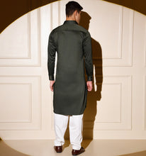 Load image into Gallery viewer, Bottle Green Pathani Kurta