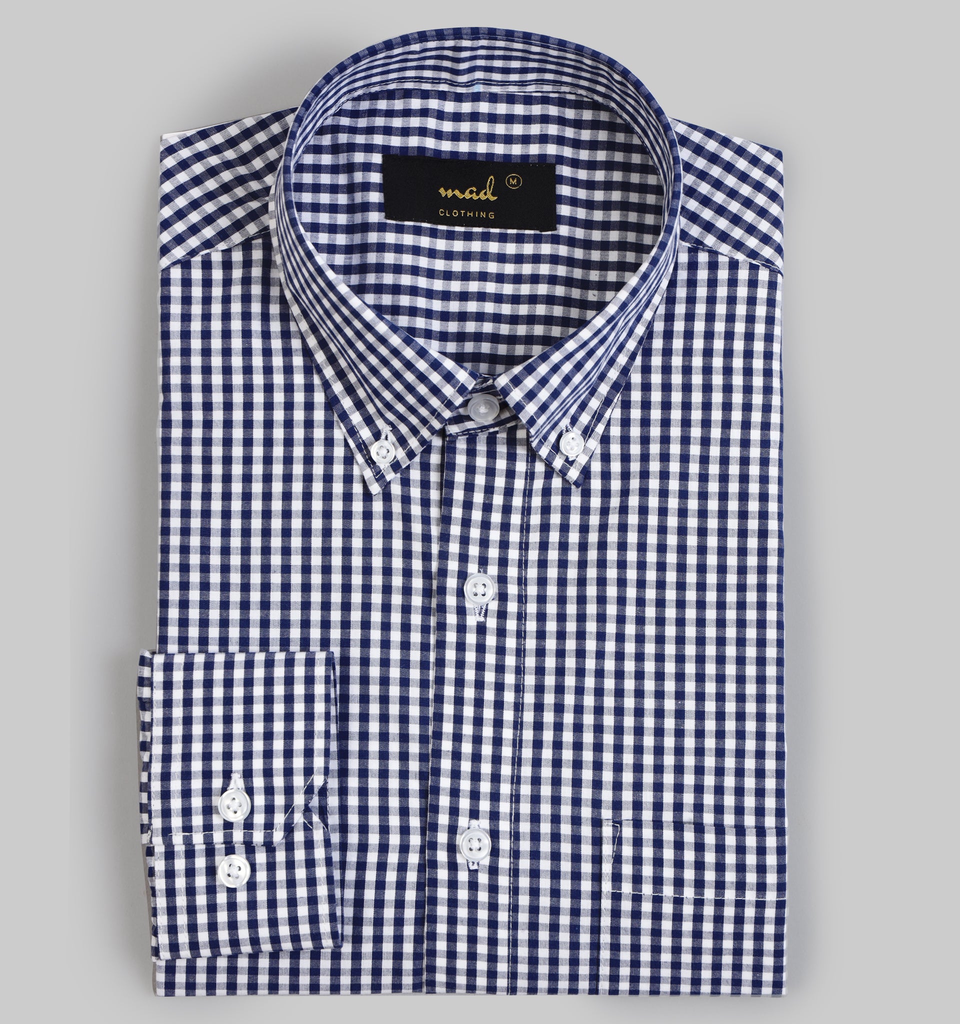 Navy Blue Gingham – Mad Clothing India
