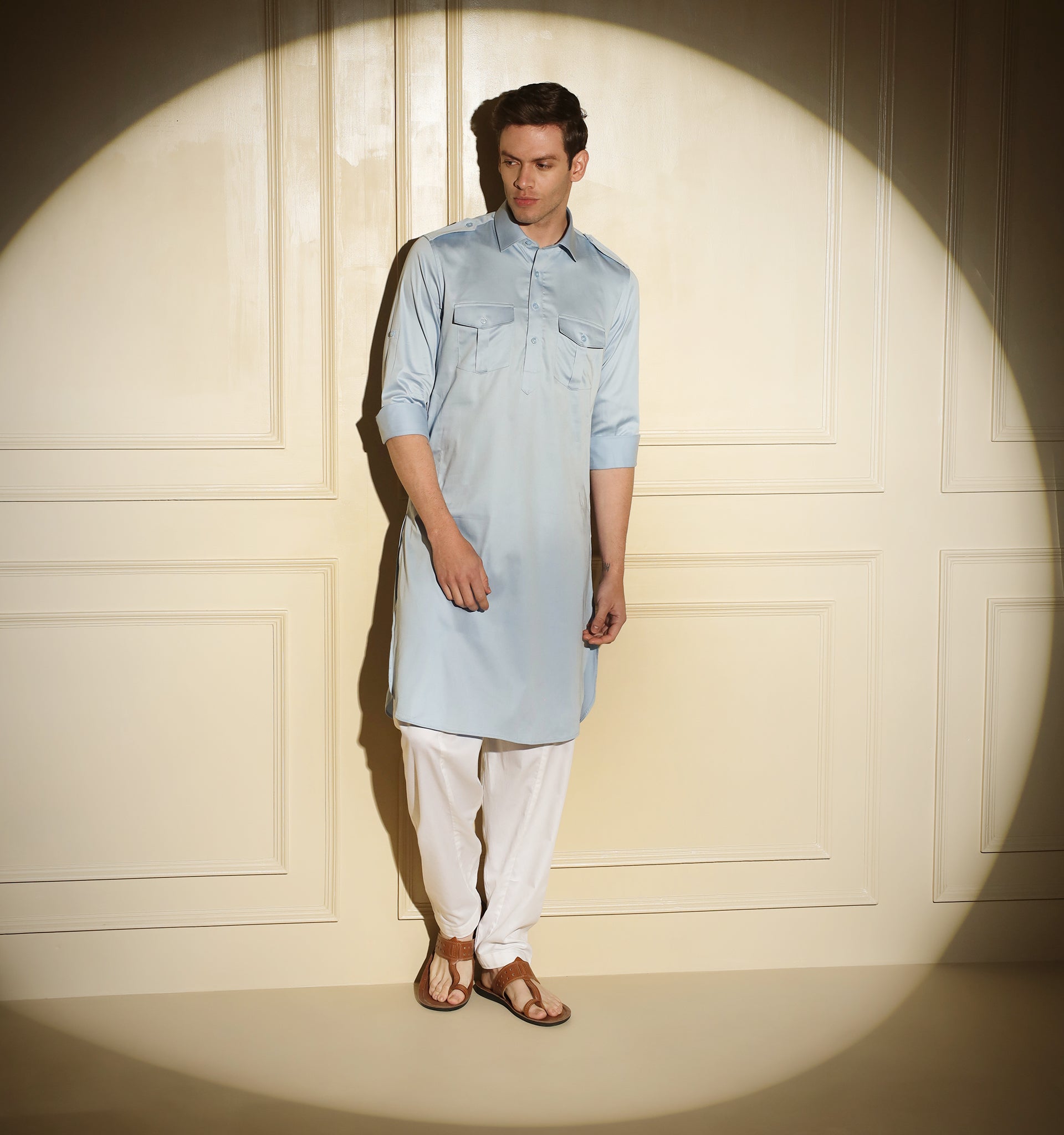 Sky Blue Pathani Kurta Mad Clothing India