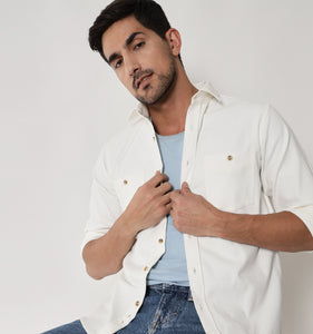 Milky White Corduroy Shirt